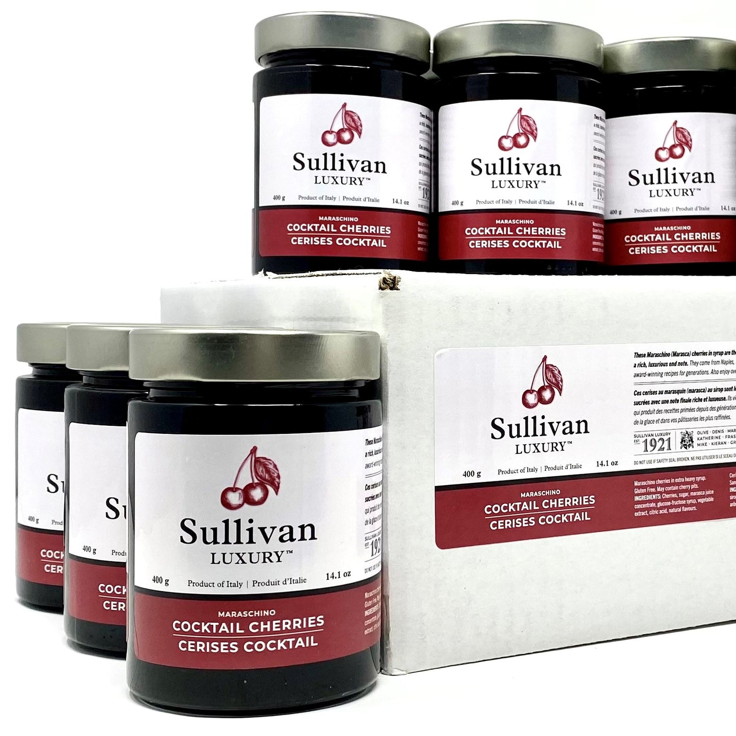 Sullivan Luxury™ Maraschino Cherries Case (400g x 12)