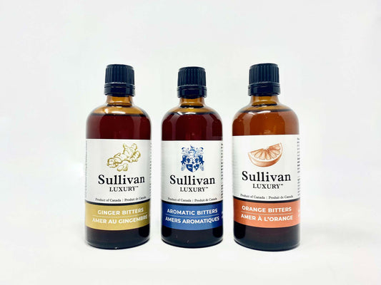 Sullivan Luxury™ Bitters 3 Pack 100ml each Ginger | Aromatic | Orange